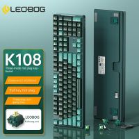 LEOBOG คีย์บอร์ด K108บลูทูธกลไกไร้สาย2.4G,คีย์บอร์ด108เกมอีสปอร์ตปรับแต่งได้กรัม