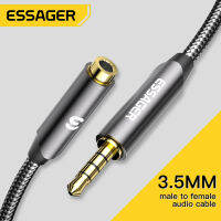 Essager AUX เคเบิ้ลเสียงสายลำโพง3.5มิลลิเมตรแจ็คชายกับหญิงสำหรับรถหูฟังอะแดปเตอร์ Xiaomi หัวเว่ย PC ขยายลวด