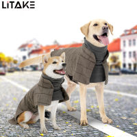 Dog Plaid Warm Jacket Coat Windproof Cold Resistant Neck Warm Pet Clothes Supplies For Small Medium Large Dogs