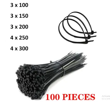 PH 100pcs 10cm Nylon Plastic Zip Trim Wrap Cable Loop Ties Wire  Self-Locking Black