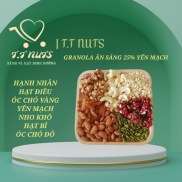 T.T NUTS Hạt dinh dưỡng ăn sáng mix 7 loại hạt 35% yến mạch  óc chó đỏ,