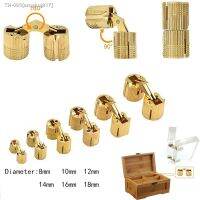 ¤ 8-18mm Coppers Barrel Hinges Cylindrical Hidden Cabinet Concealed Invisible Brass Hinges Mount For Furniture Hardware