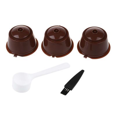 5Pcs Reusable Coffee Capsules Spoon Brush Set For Dolce Gusto Brewers Coffee-color