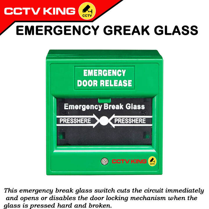 CCTV King Green Emergency Break Glass, Fire Alarm Switch Break Glass