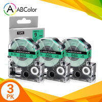 3PK เทป SC9GW 9มม. สำหรับ Epson King Jim LK-3GBP SC9GW Pita Hitam Pada Hijau untuk Epson King Jim LW-300เครื่องพิมพ์ฉลาก LW-400