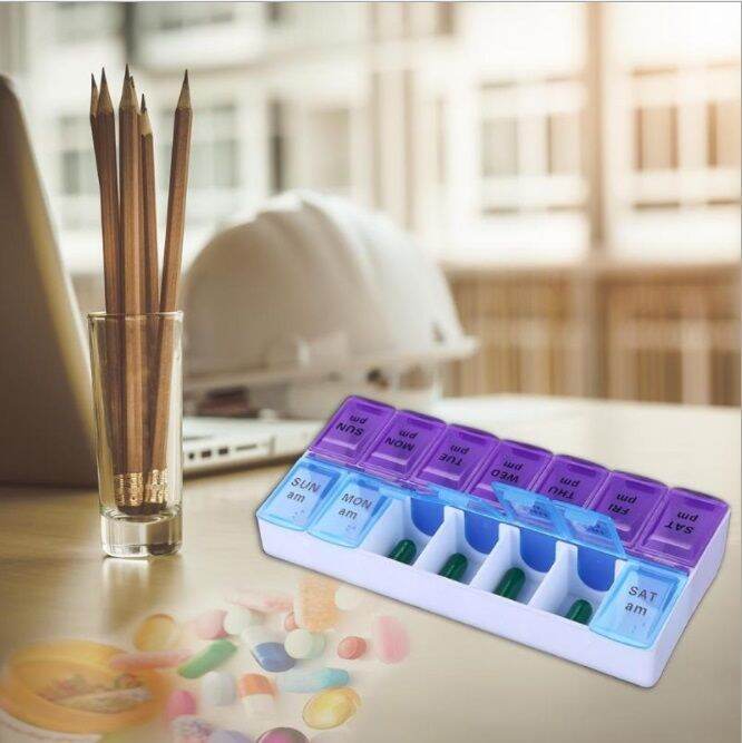 pill-organizer-กล่องใส่ยาเม็ด-ตลับยา-กล่องใส่ยา-14-ช่อง-กล่องใส่ยาเม็ด-ตลับยา-กล่องใส่ยา-14-ช่อง-กล่องใส่ยา-7-วัน-กล่องใส่ยาพกพา-กล่องยา