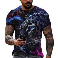 Tiger Fighting Animal Beast Fierce Lion/leopard Print 3D T-shirt Mens Short Sleeve Tops Oversized Tees Shirt Men Design Clothes