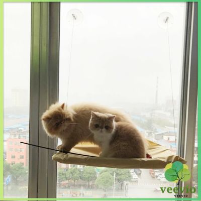 Veevio เปลแมว เปลแมวติดกระจก ขนาดใหญ่ 55x35ซม. รับน้ำหนักได้ถึง 15 kg ที่นอนแมว บ้านแมว ของเล่นแมว Cat Windows Bed Siter มีสินค้าพร้อมส่ง
