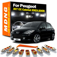 MDNG 10Pcs LED Interior Map Trunk License Plate Light Kit For 2003 2004 2005 2006 2007 2008 2009 Peugeot 307 CC Cabriol Canbus