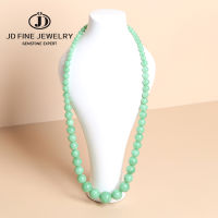 JD Jade Beads Longer Necklace African Green Jade Beads Tower Necklace Fashion Charm Accessories Hand-Made Lucky Amulet Gifts