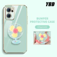 YBD เคสโทรศัพท์แบบเรียบง่ายสำหรับ OPPO A57 A77 5G 2022 Q5i V23 5G Realme Narzo 50 5G K10 5G ตัวยึดพัดหลากสีสเตอริโอหมุนได้5G คลุมทั้งหมดเคสกันกระแทกกล้อง