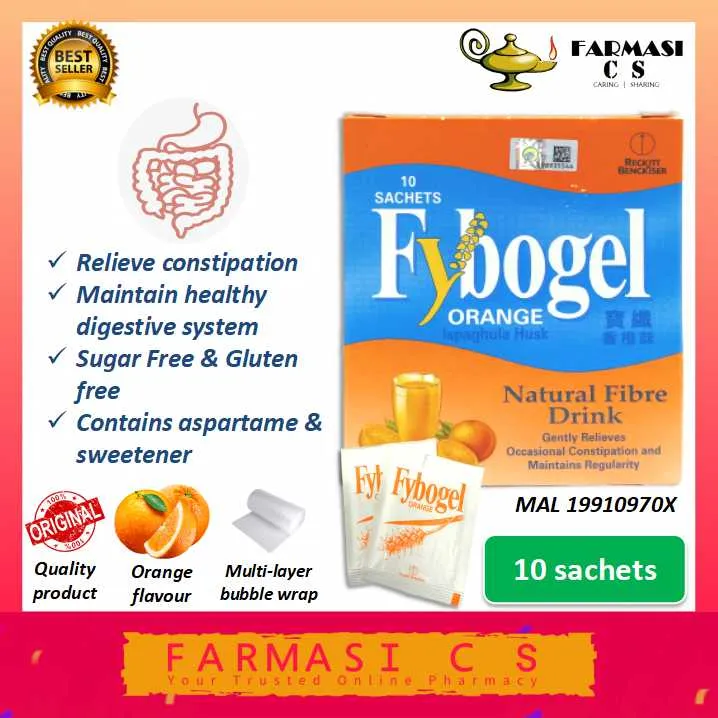 Fybogel Orange Natural Fibre Drink 10 sachets EXP09/2025 ( Reckitt