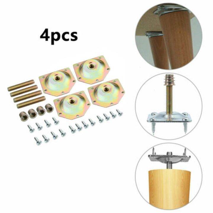 W/Screws New US 4*Angled Wood Legs Fixing Plate Bracket Furniture Table ...