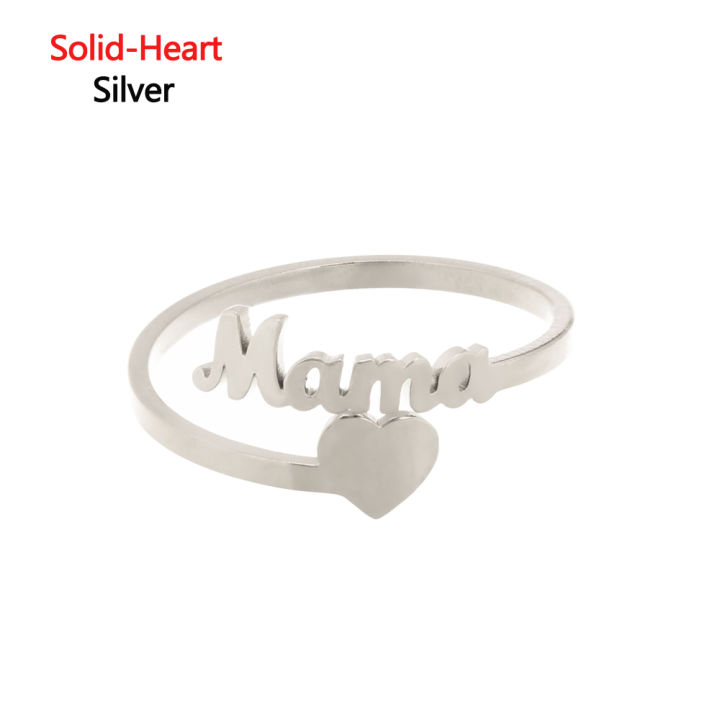 waterme-mama-แหวนเปิดหัวใจแบบปรับได้เครื่องประดับเครื่องประดับยอดนิยม