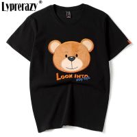 Lyprerazy แบรนด์เดิมผู้ชายเสื้อยืดการ์ตูนหมีพิมพ์เสื้อยืด Harajuku ฤดูร้อนแขนสั้นแฟชั่นสบายๆเสื้อยืด