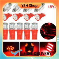 YZH Shop ชุดตกแต่งภายในไฟ Led รถยนต์13ชิ้น T10 31มม. DC9V-12V 8000-10000K สำหรับหลอดไฟโคมไฟทรงโดมป้ายทะเบียนรถหลังคา