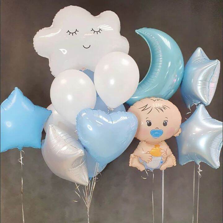 Boys Girls 1year Birthday Balloons Kids 1st Birthday Party Decor White  Cloud Moon Foil Balloon Christening Decoration | Lazada PH