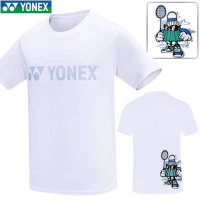 Yonex เสื้อแบดมินตันเสื้อยืดรูปแบดมินตันใหม่2023ฤดูร้อนสำหรับทั้งหญิงและชายกีฬาแห้งเร็วดูดซับเหงื่อและระบายอากาศได้ดีใหม่เกาหลี