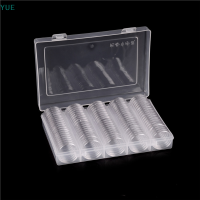 ?【Lowest price】YUE 100PCS CLEAR Coin capsules กล่องใส่เหรียญ27mm round Storage BOX