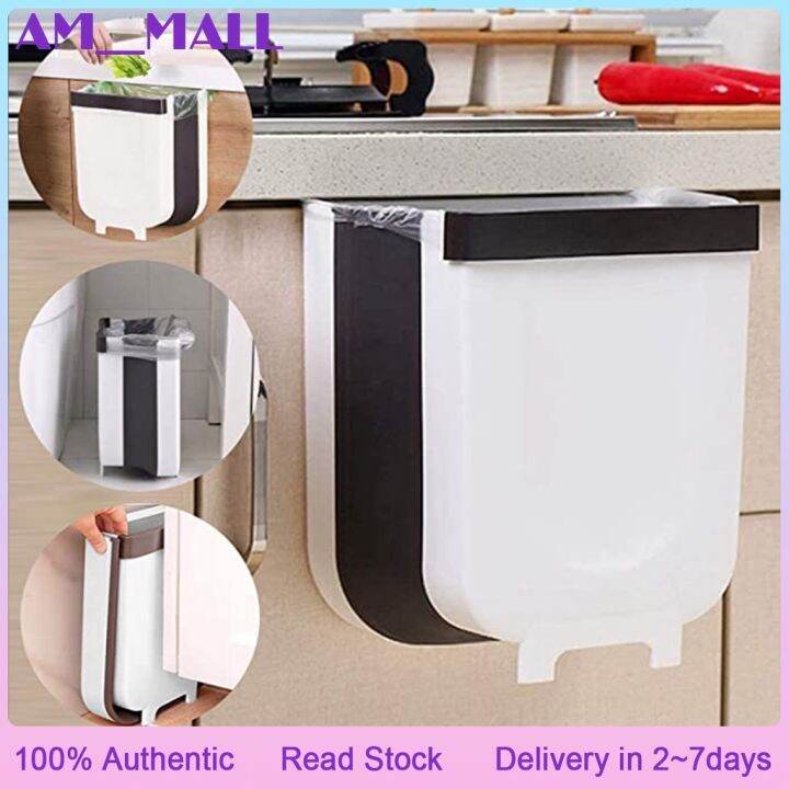 5L/9L Folding Waste Bin Wall Mounted Bin Kitchen Door Hanging
