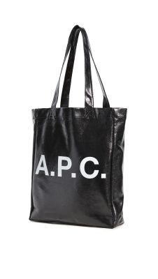 A.P.C Letter Printed Coated Cotton Canvas Bags Black Simple Totes Bags Women Handbags Dropshippng