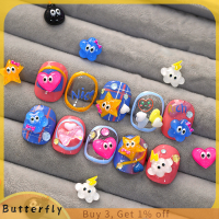 Butterfly อุปกรณ์ตกแต่งเล็บรูปดาวหลากสี20ชิ้นแบบทำมือ3D มีเสน่ห์อุปกรณ์ตกแต่งเล็บรูปทรง3D น่ารัก