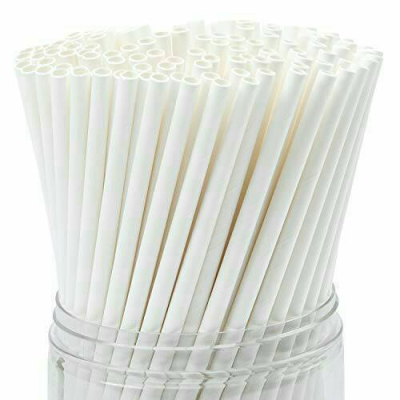 หลอดกระดาษ หลอดดูดน้ำกระดาษ สีขาว 6*210 มม. 300 ชิ้น พิเศษ 180 บาท บรรจุกล่องกระดาษ Eco Friendly 100% Paper Straws - Solid Paper Straws (White Color) Unwrapped Dia. 6 mm.* L. 210 mm. - Free Delivery Thailand