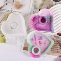 Crystal Drop Glue Candle Holder Mold Unique Candle Holder Mold Love Heart Candle Holder Mold Semi-3D Candle Holder Mold Silicone Candle Holder Mold