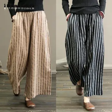 Front High-Waisted Wide-Legged Pants With Straight Buckle Super Good Shape