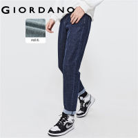 Giordanoผู้ชาย กางเกงยีนส์ขากระบอกกลางผ้าฟลีซ 5 กระเป๋า Free Shipping 01112734