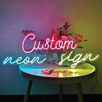 Private Custom Neon Sign Personalised Name Design Business Logo Room Wall LED Light Birthday Party Wedding Decoration Night Lamp Night Lights