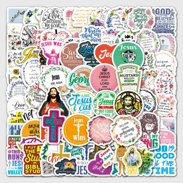 Spanish Bible Aesthetic Stickers, Motivational Christian Jesus Stickers,  50PCS Religious Bible Verse Vinyl Waterproof Stickers for Water Bottle