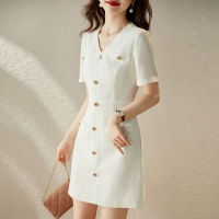 New Qigu Niang 2023 Korean Version Of Ol Little Fragrance Wind Short Sleeping Dress Female Spring And Summer