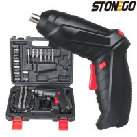 STONEGO Electric Screwdriver 3.6V 1300mAh Cordless Screwdriver Rechargeable with 44pcs Screwdriver Bit Set