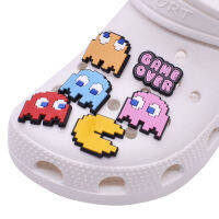 เกมยอดนิยม Pac-Man ซีรีย์ Crocs เครื่องประดับรูปรองเท้าสำหรับผู้ใหญ่เด็กเด็กผู้ชายเด็กผู้หญิง