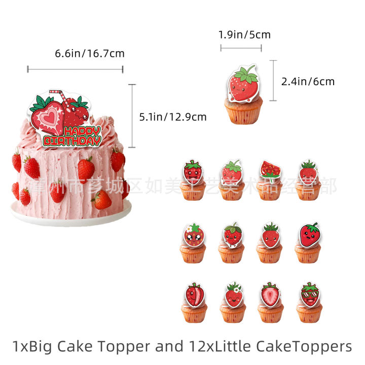 strawberries-theme-kids-birthday-party-decorations-banner-cake-topper-balloons-set-supplies