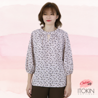 ITOKIN เสื้อคอตั้งโอบพิมพ์ลายดอกไม้ W5B106