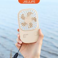 JISULIFE พัดลมแบบพกพาแบบชาร์จไฟได้ 2000 mAh แบตเตอรี่ Mini USB 3 ความเร็วลมแรง