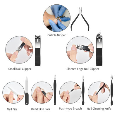 Stainless Steel Manicure Set Professional Nail Clipper Kit of Pedicure Tools Nails Toe Clipper Box For Toe Finger Care Gif