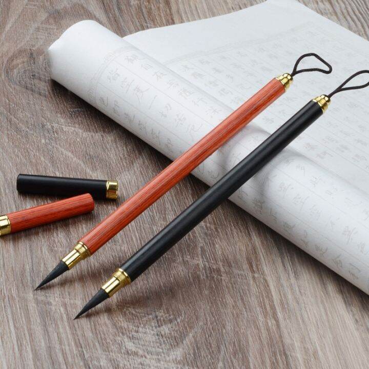 yf-1-pcs-calligraphy-writing-brush-eebony-sandalwood-hook-line-pen-beginner-art-professional-painting