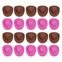 20 Pcs Mini Cowboy Hat Miniature Cowboys Ornament Plastic Hats Toys Crafts Sombrero Little Tiny