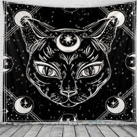 Cat and moon Home Decor macrame Tapestry Wall Hanging Boho decor hippie Witchcraft Tapestry