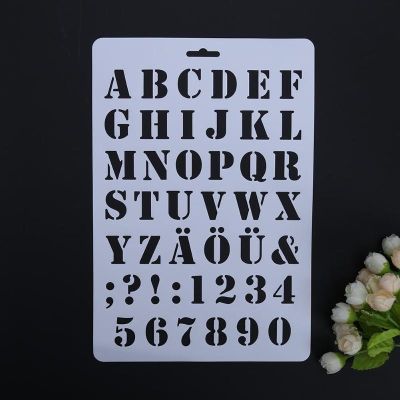 Hollow DIY Alphabet Number Letter Stencil Template Scrapbooking Painting Paper Craft Number Word Handbook Diary School Supplies