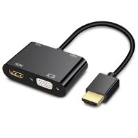 HDMI to HDMI+VGA splitter+ Video Converter Adapter HD Cable Audio Output HDMI2VGA with audio cable