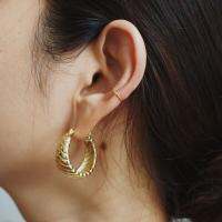 Vowaccessories Riviera ต่างหูห่วง สแตนเลสสตีล สีทอง18K