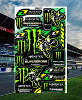 สติ๊กเกอร์ Monster Supercross เขียว สติ๊กเกอร์รถวิบาก สติ๊กเกอร์ติดรถ แต่งรถมอเตอร์ไซค์ หมวกกันน็อค รถยนต์ สติ๊กเกอร์เคลือบเงาคุณภาพดี