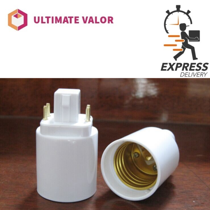 [SG SELLER] Bulb converter 4 pin 2 pin PLC G24 to E27 bulb holder
