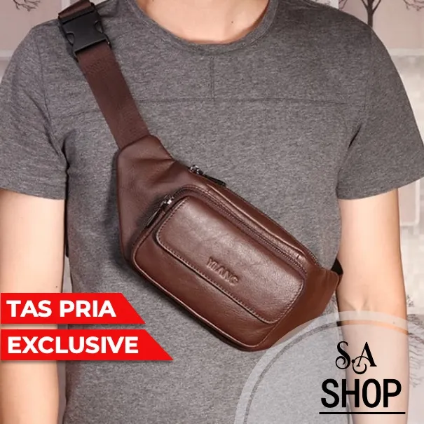 SHOPEE HAUL TAS PRIA REVIEW TAS PINGGANG TAS SELEMPANG PRIA KUALITAS HARGA  TERMURAH 