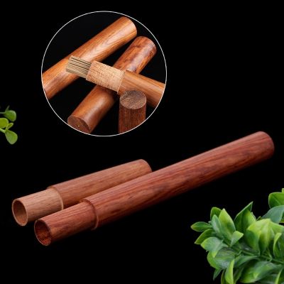 Leaf-Solid Wood Wooden Incense Joss Sticks Storage Box with Built in Ash Catcher and Cone Burner BrownNatural Wood Wooden Incen