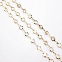 ✆✶  APDGG 1 6mm Gold Plated Fashion Bezel Set Chain Paperclip Neck Necklace Making